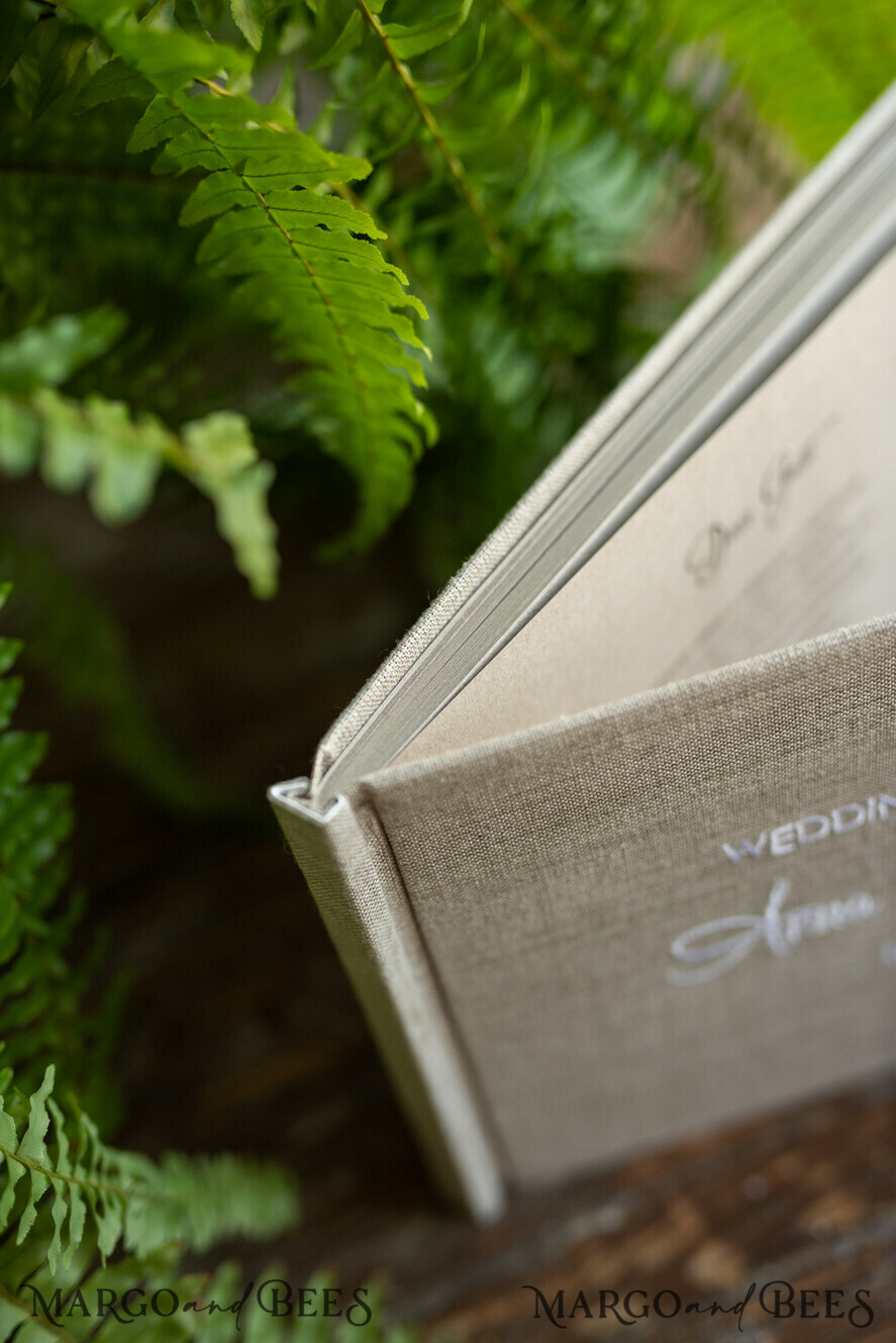Custom Wedding Guestbook, Vintage Rustic Instant Photo Book Boho Burlap Instax Wedding Photo Guestbook