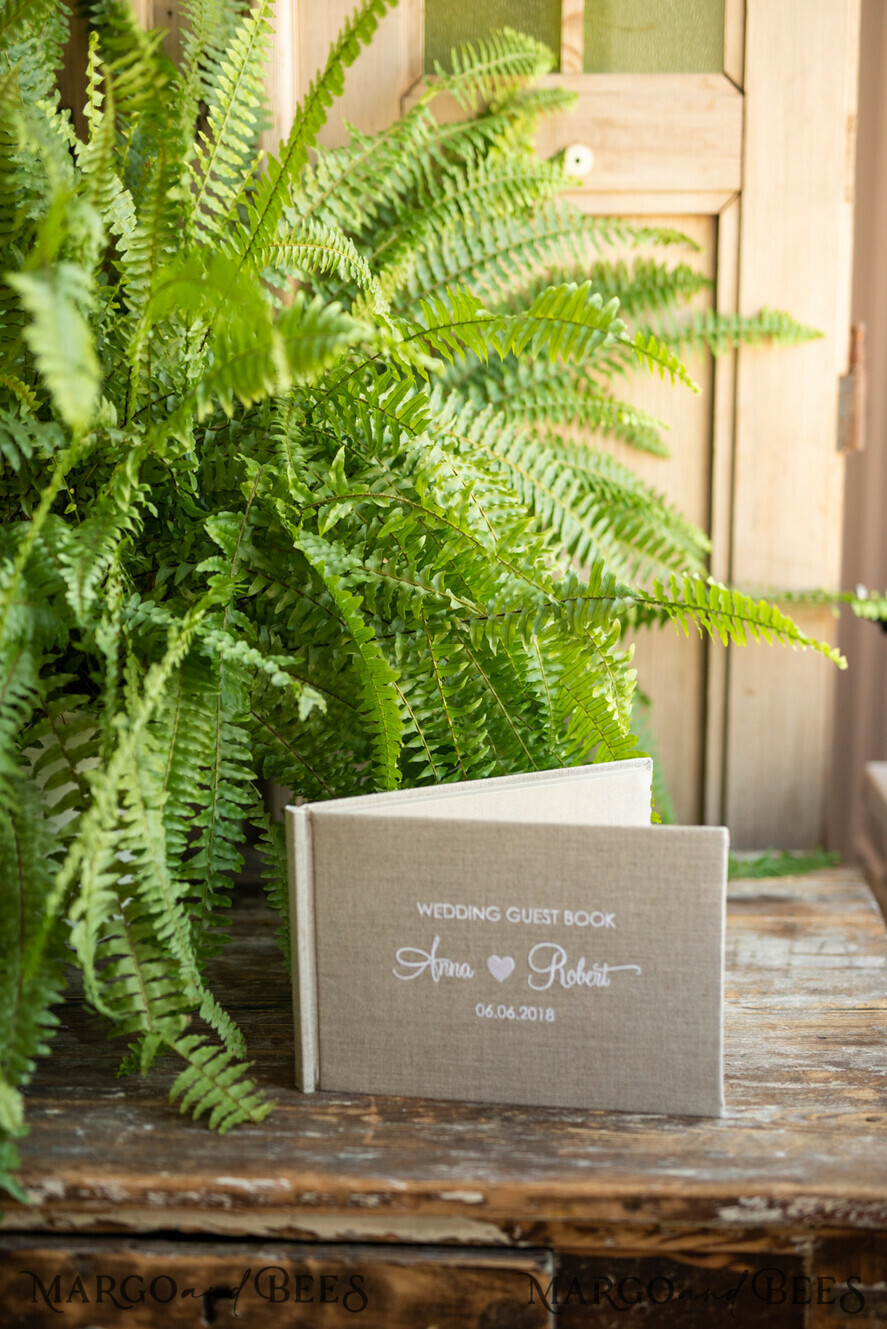 Custom Wedding Guestbook, Vintage Rustic Instant Photo Book Boho Burlap Instax Wedding Photo Guestbook