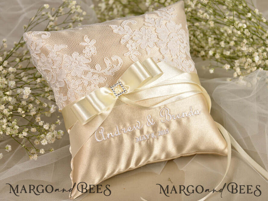 RING BEARER BOXES & PILLOWS vintage ring pillows Vintage Lace Wedding Ring Pillow • Embroidered Ring Bearer Pillow • Ring Bearer Pillow Presonalised