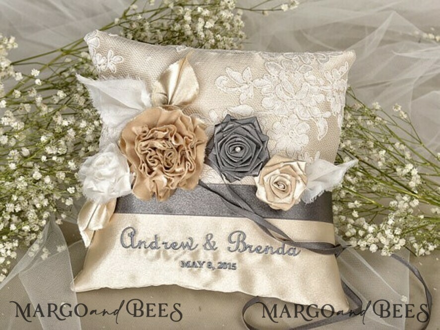 RING BEARER BOXES & PILLOWS vintage ring pillows Wedding Ring Pillow • Presonalised Ring Bearer Pillow • Custom Wedding Ring Bearer