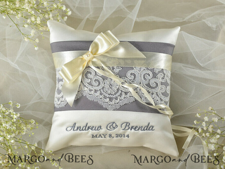 Custom Wedding Ring box for ceremony, Wedding Ring Pillow • Presonalised Ring Bearer Pillow • Custom Wedding Ring Bearer
