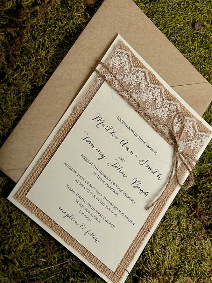 WEDDING INVITATIONS rustic / country / shabby chick Exceptional wedding invitations, simple rustic stationery