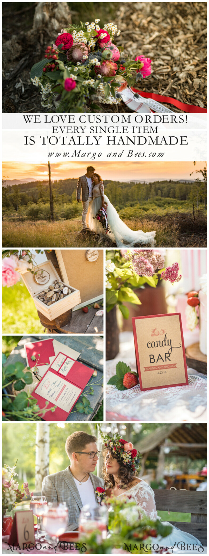 WEDDING INVITATIONS rustic / country / shabby chick Wedding invitations suite burlap hessian invites