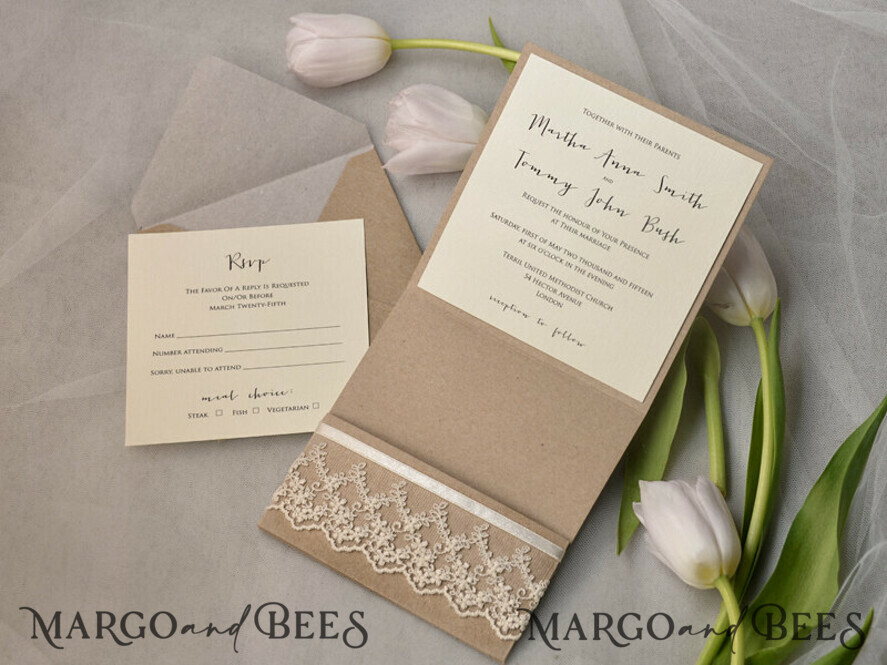 WEDDING INVITATIONS rustic / country / shabby chick Wedding invitations custom colors, vintage rustic invites