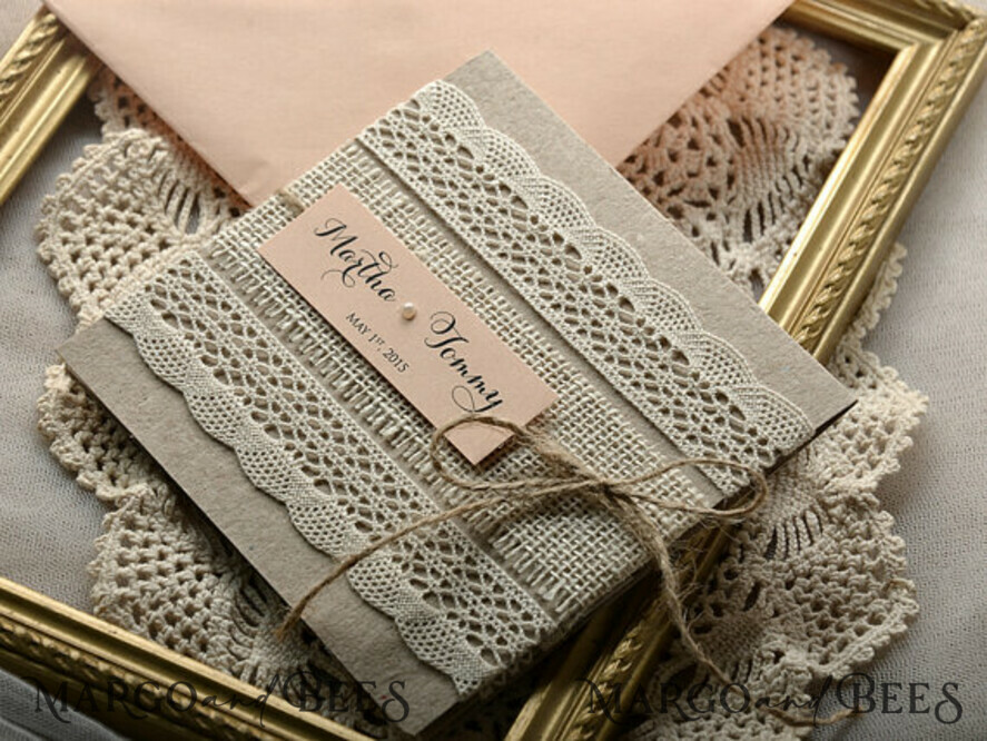 WEDDING INVITATIONS rustic / country / shabby chick Personalised wedding invitation, simple rustic stationery