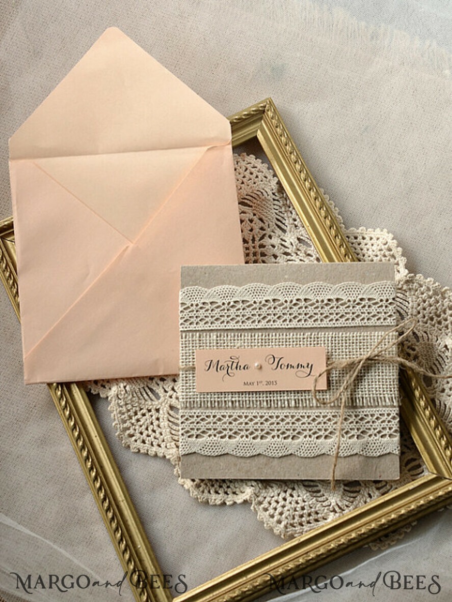 WEDDING INVITATIONS rustic / country / shabby chick Personalised wedding invitation, simple rustic stationery