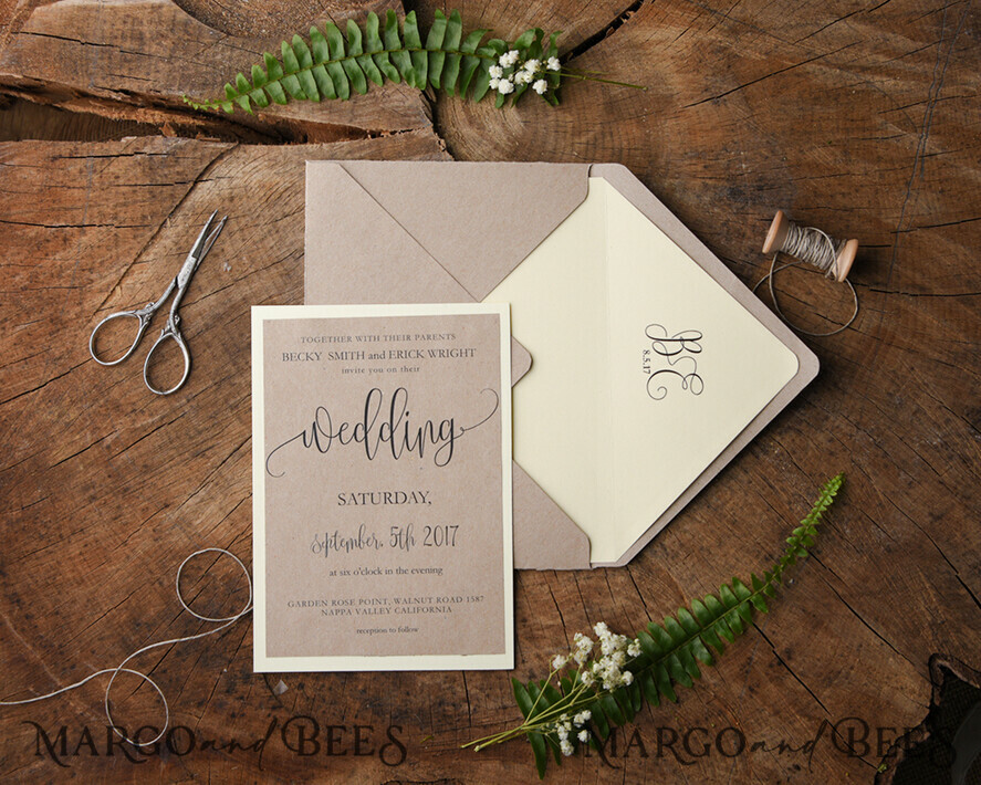 WEDDING INVITATIONS rustic / country / shabby chick Wedding invitations handmade, rustic eco invites