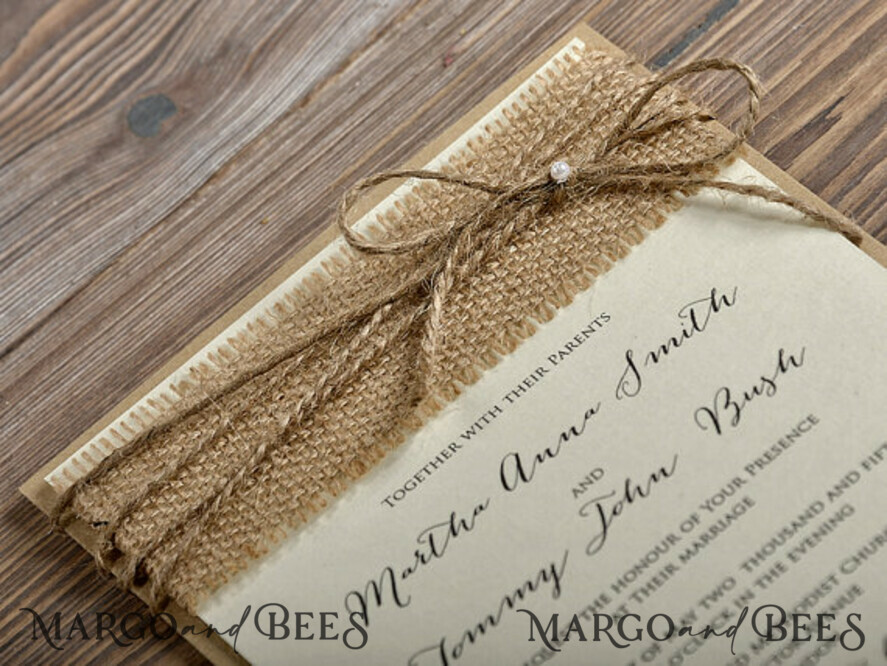 WEDDING INVITATIONS rustic / country / shabby chick Personalised Wedding invitations, rustic eco invites