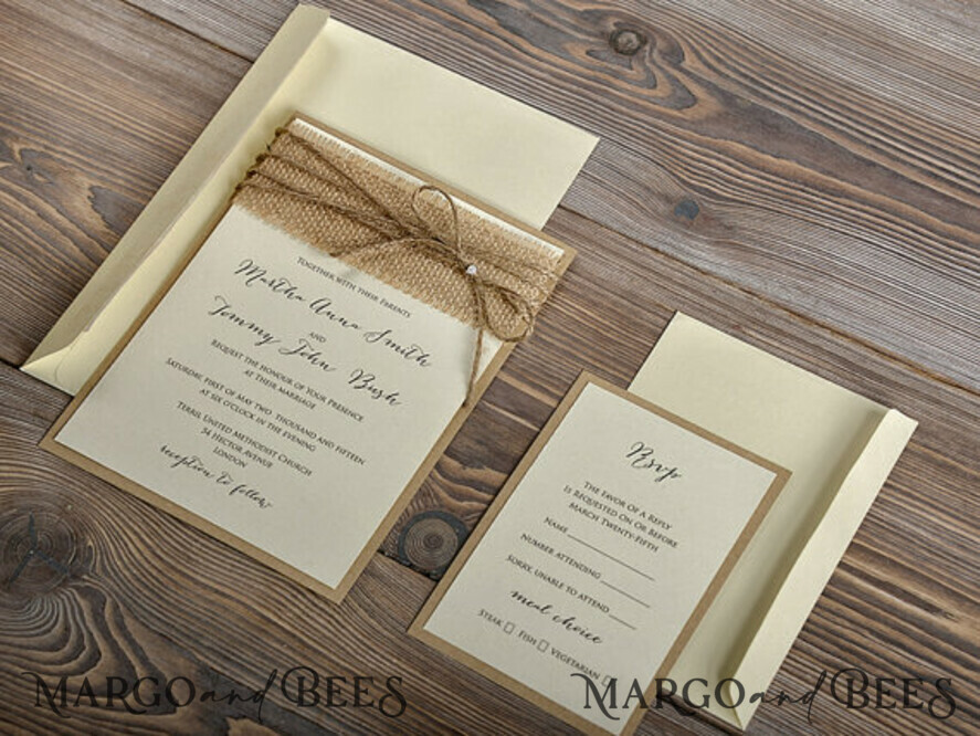 WEDDING INVITATIONS rustic / country / shabby chick Personalised Wedding invitations, rustic eco invites