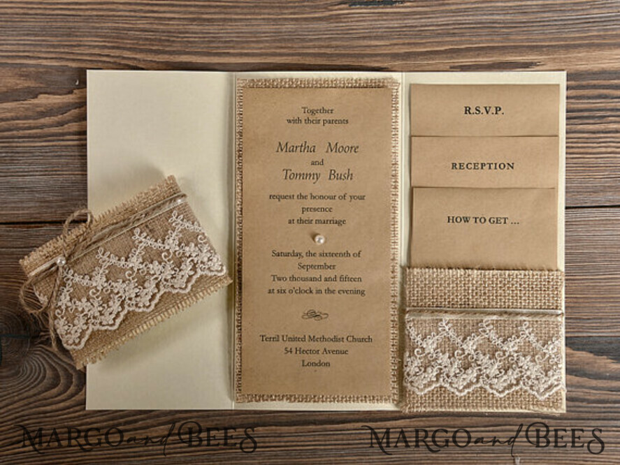 WEDDING INVITATIONS rustic / country / shabby chick Modern Wedding invitations, natural rustic stationery