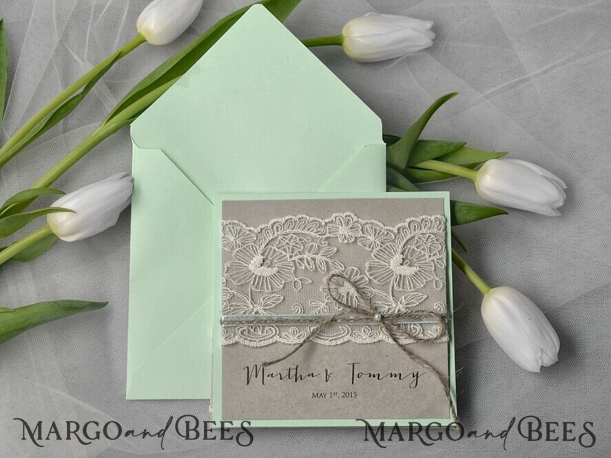 WEDDING INVITATIONS rustic / country / shabby chick Personalised Wedding invitations, cheap invites