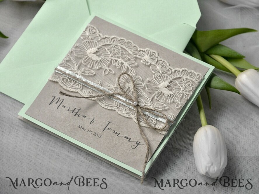 WEDDING INVITATIONS rustic / country / shabby chick Personalised Wedding invitations, cheap invites
