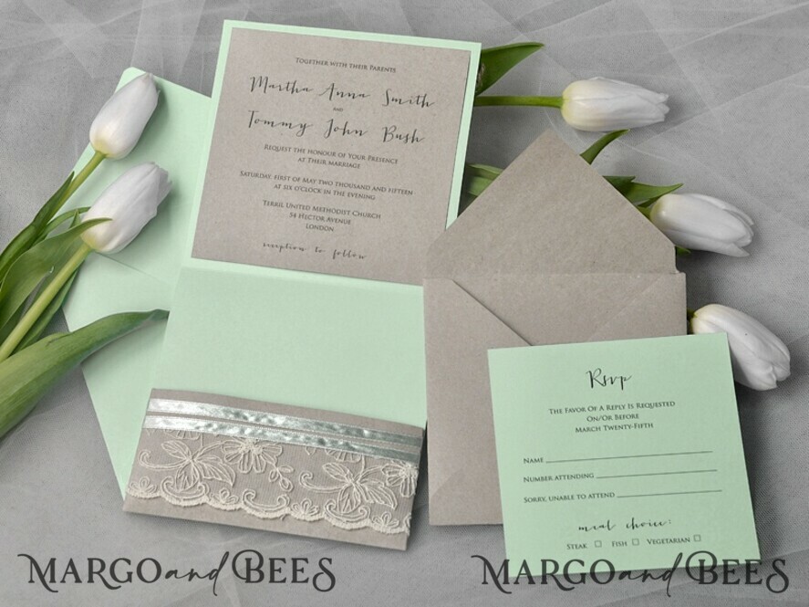 WEDDING INVITATIONS rustic / country / shabby chick Personalised Wedding invitations, cheap invites