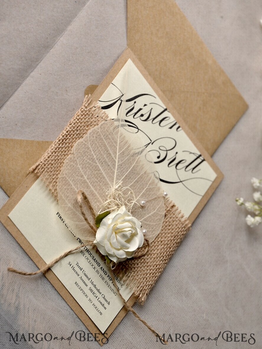 WEDDING INVITATIONS rustic / country / shabby chick Wedding invitations suite, natural rustic stationery