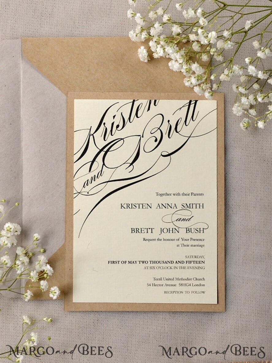 WEDDING INVITATIONS rustic / country / shabby chick Wedding invitations suite, natural rustic stationery