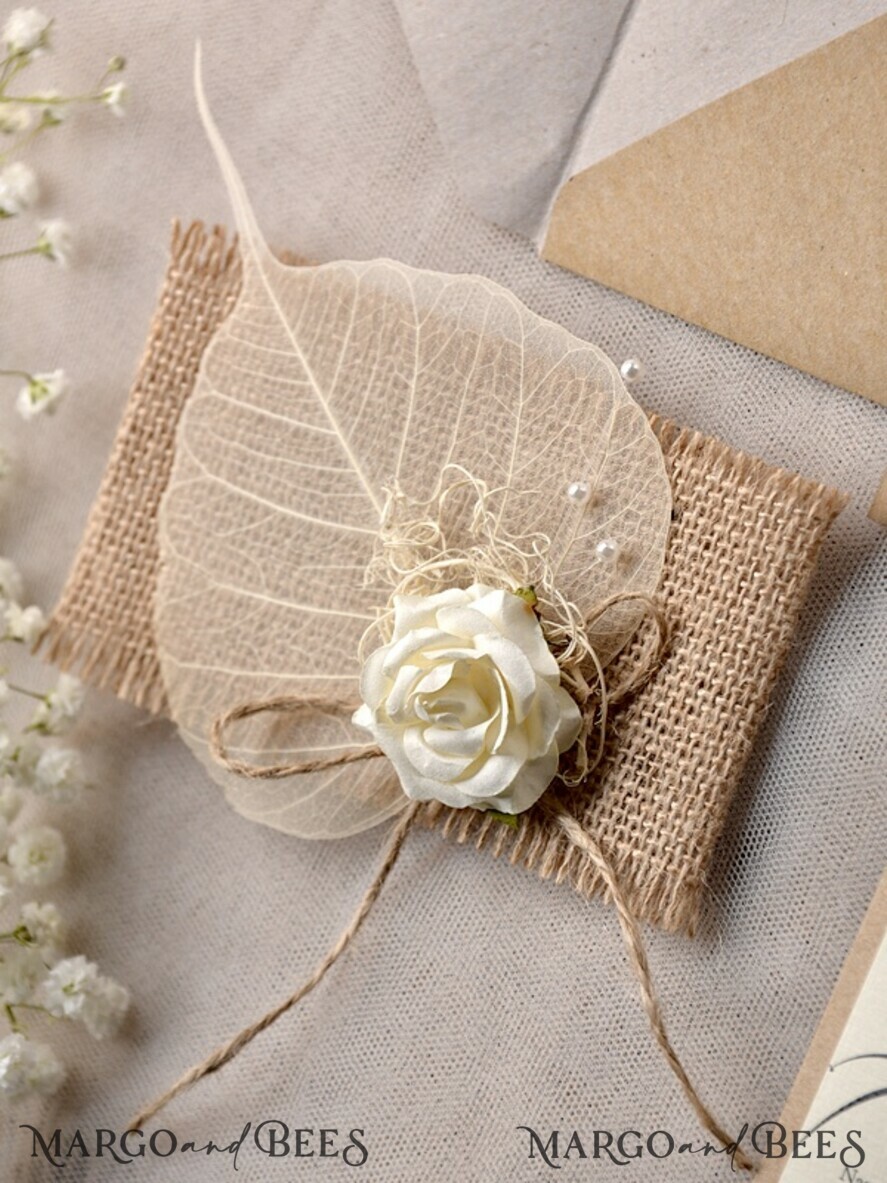 WEDDING INVITATIONS rustic / country / shabby chick Wedding invitations suite, natural rustic stationery