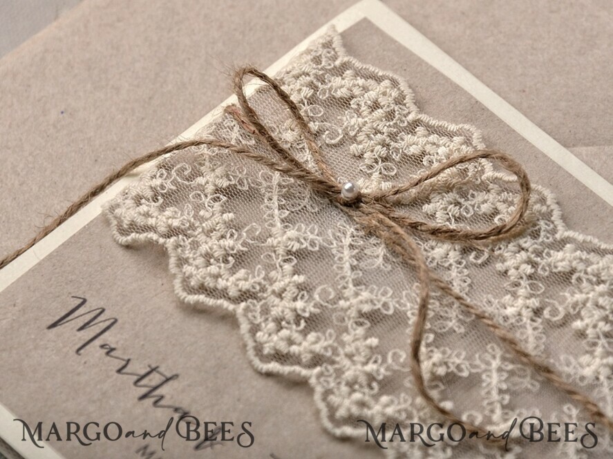 WEDDING INVITATIONS rustic / country / shabby chick Stunning wedding invitations, natural rustic stationery