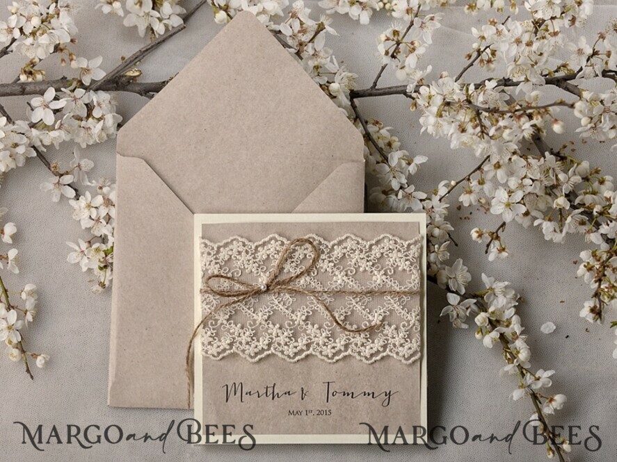 WEDDING INVITATIONS rustic / country / shabby chick Stunning wedding invitations, natural rustic stationery