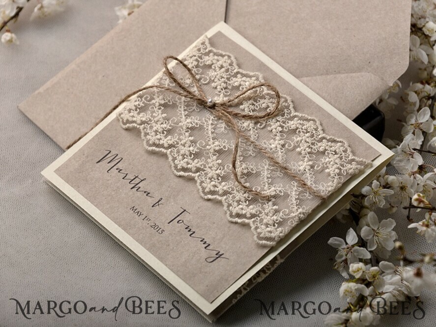 WEDDING INVITATIONS rustic / country / shabby chick Stunning wedding invitations, natural rustic stationery