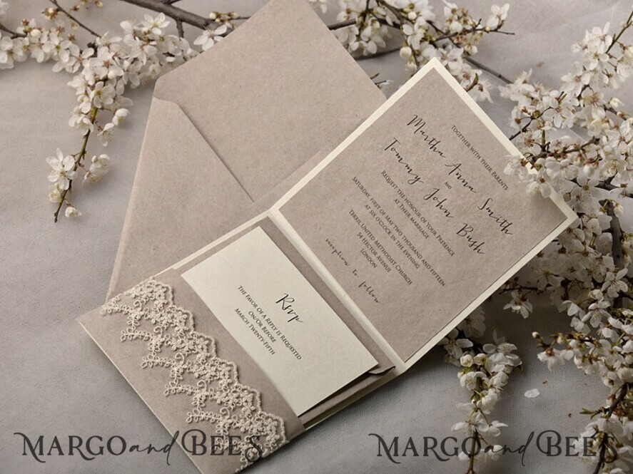 WEDDING INVITATIONS rustic / country / shabby chick Stunning wedding invitations, natural rustic stationery