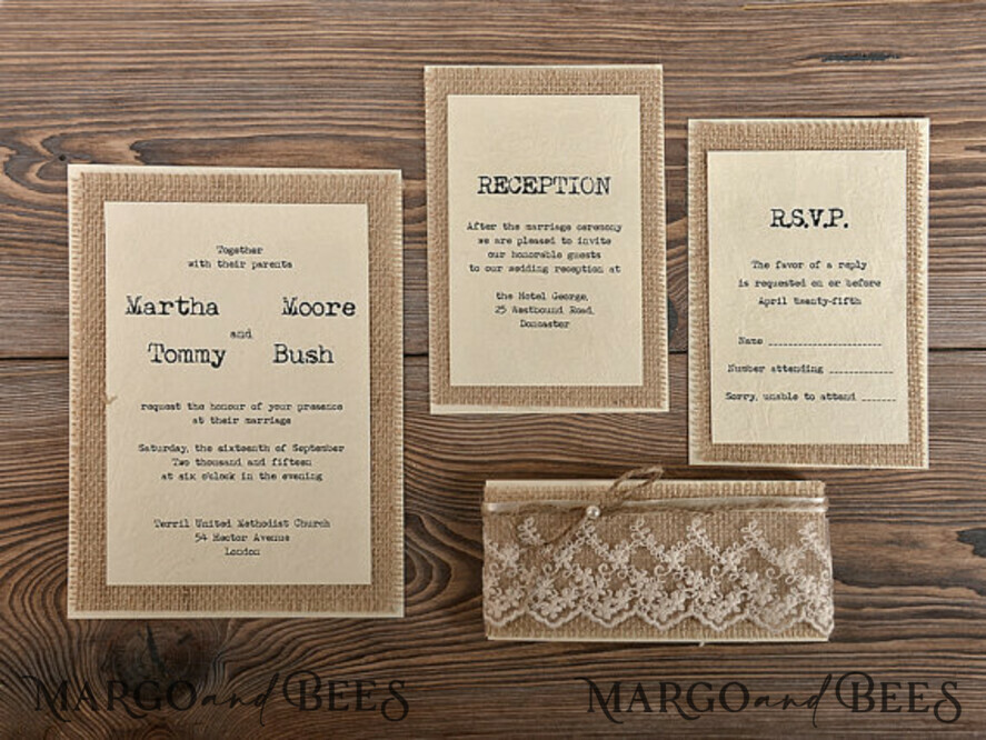 WEDDING INVITATIONS rustic / country / shabby chick Best wedding invitations, kraft rustic invites