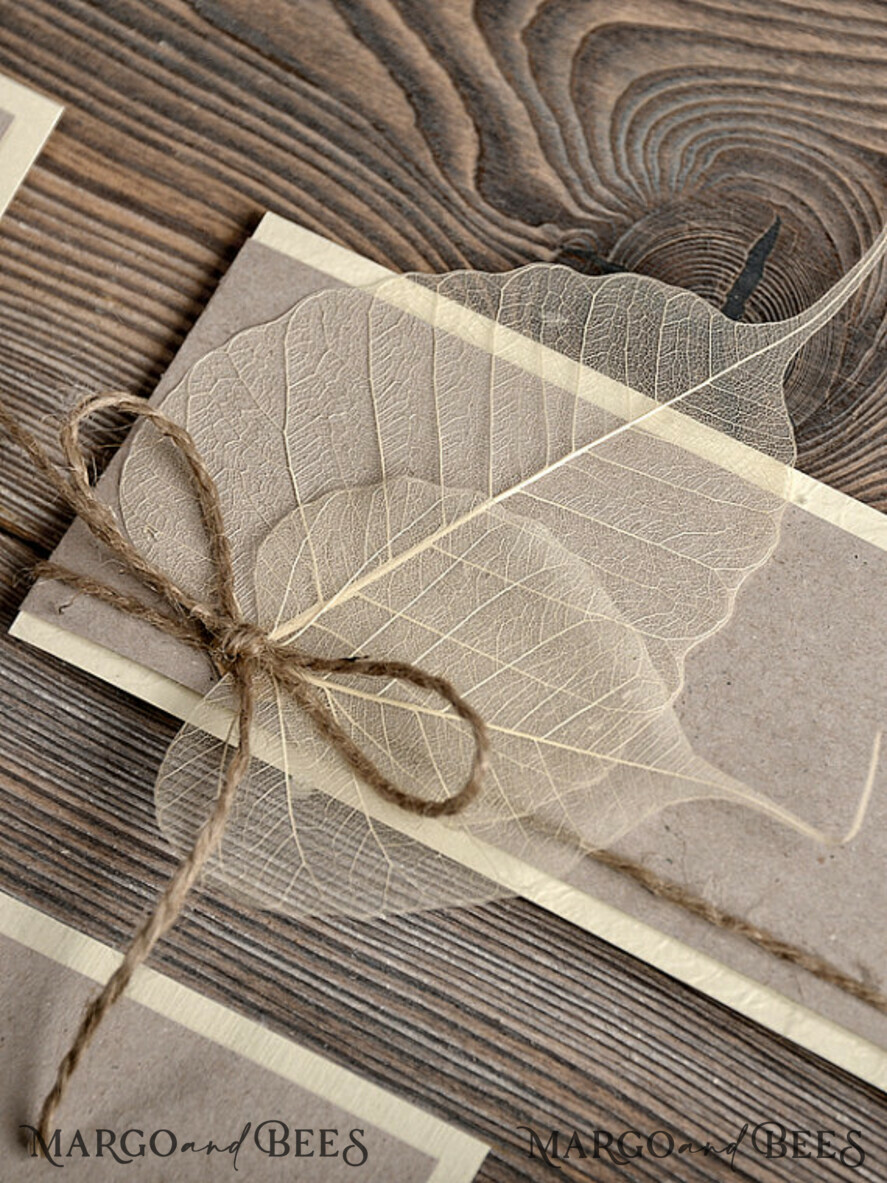 WEDDING INVITATIONS rustic / country / shabby chick Personalised Wedding invitations kraft rustic invites