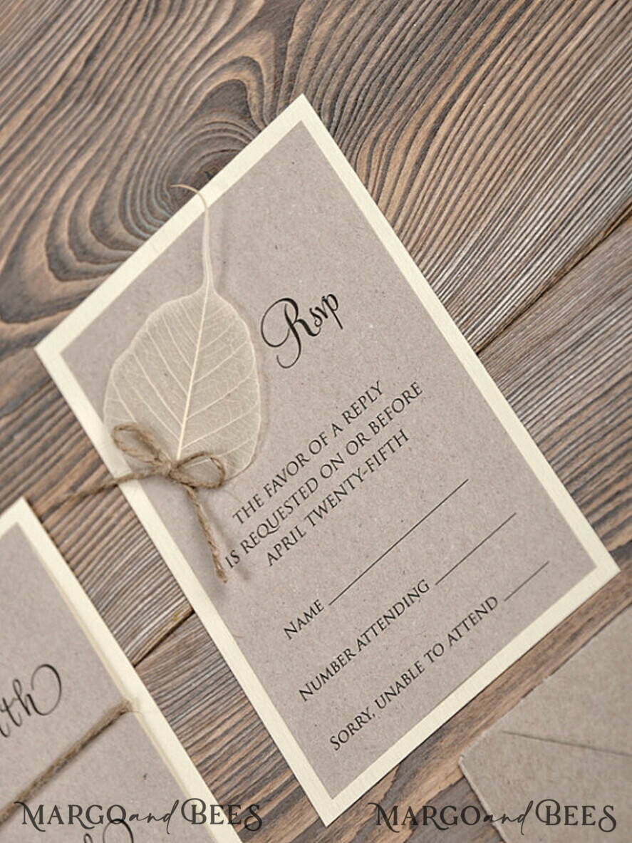 WEDDING INVITATIONS rustic / country / shabby chick Personalised Wedding invitations kraft rustic invites