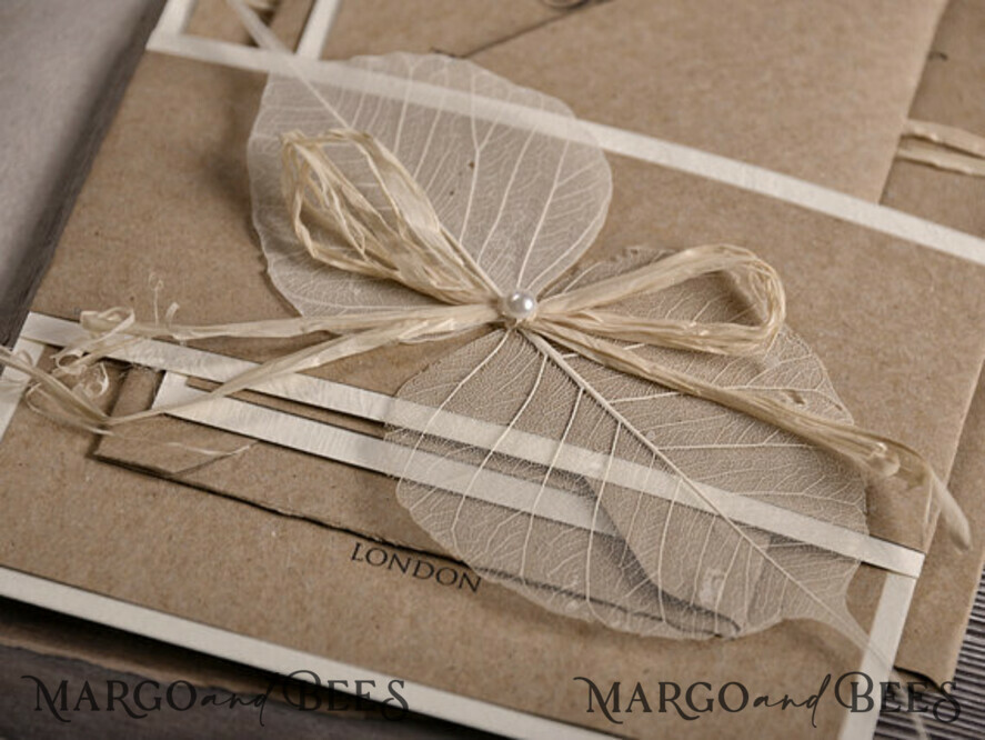 WEDDING INVITATIONS rustic / country / shabby chick Print wedding invitations eco kraft stationery