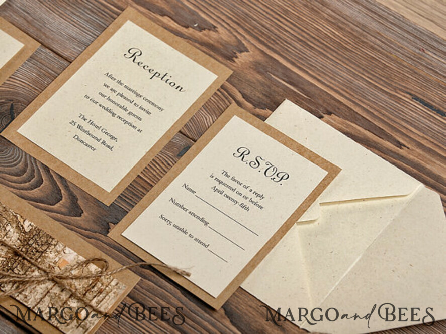 WEDDING INVITATIONS rustic / country / shabby chick Beautiful wedding invitations kraft rustic invites
