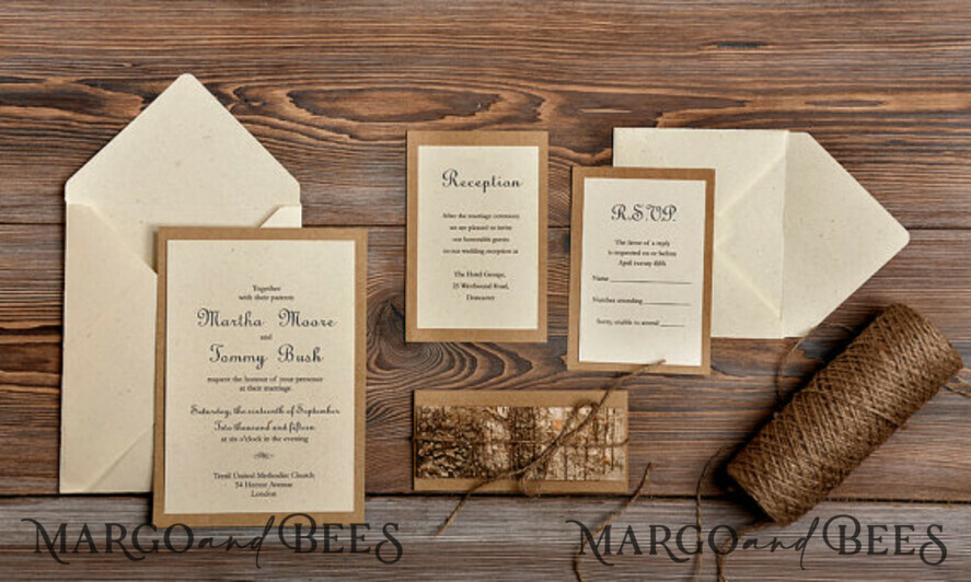WEDDING INVITATIONS rustic / country / shabby chick Beautiful wedding invitations kraft rustic invites