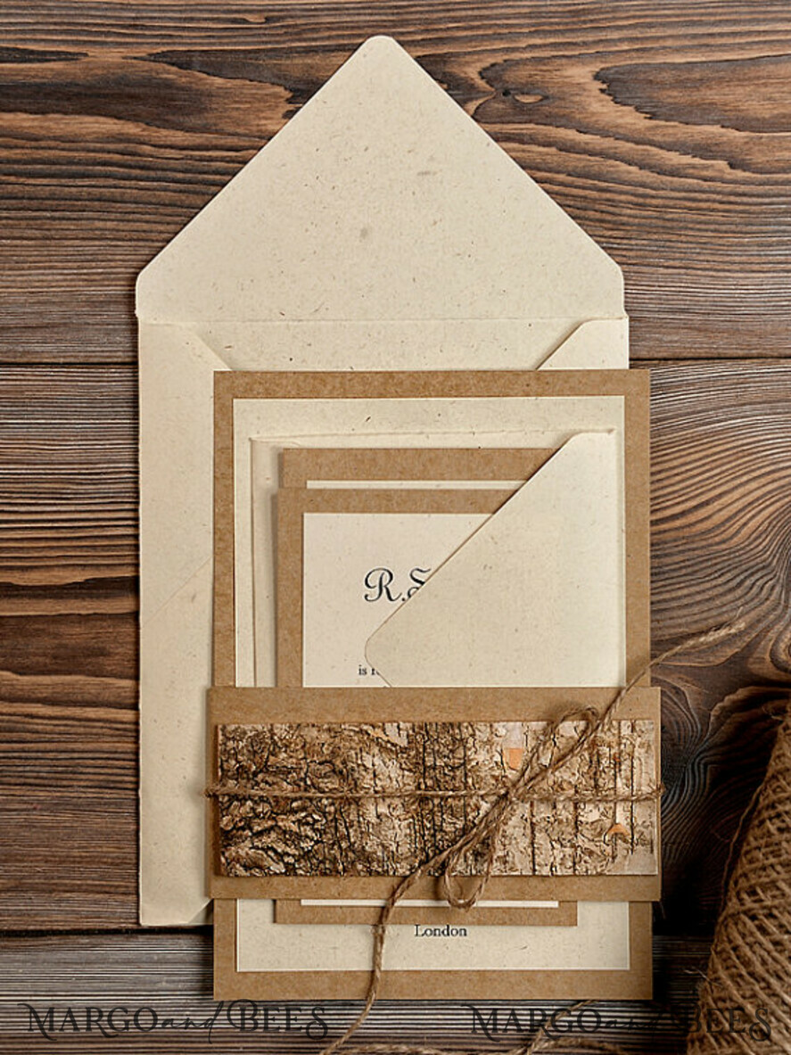 WEDDING INVITATIONS rustic / country / shabby chick Beautiful wedding invitations kraft rustic invites