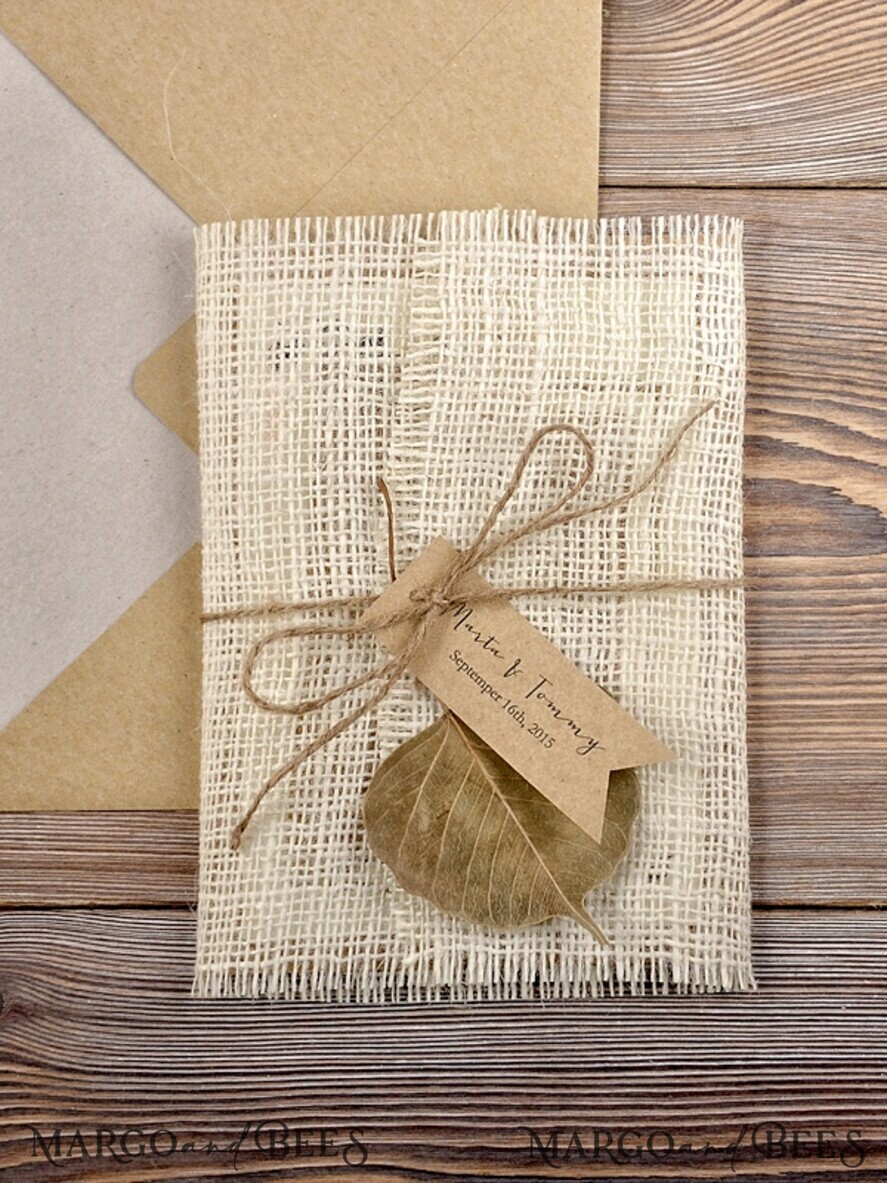 WEDDING INVITATIONS rustic / country / shabby chick Beautiful wedding invitations, burlap hessian invites
