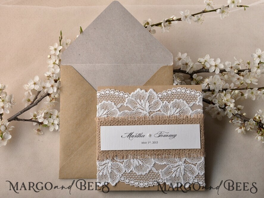 WEDDING INVITATIONS rustic / country / shabby chick Romantic Wedding invitations shabby chic stationery