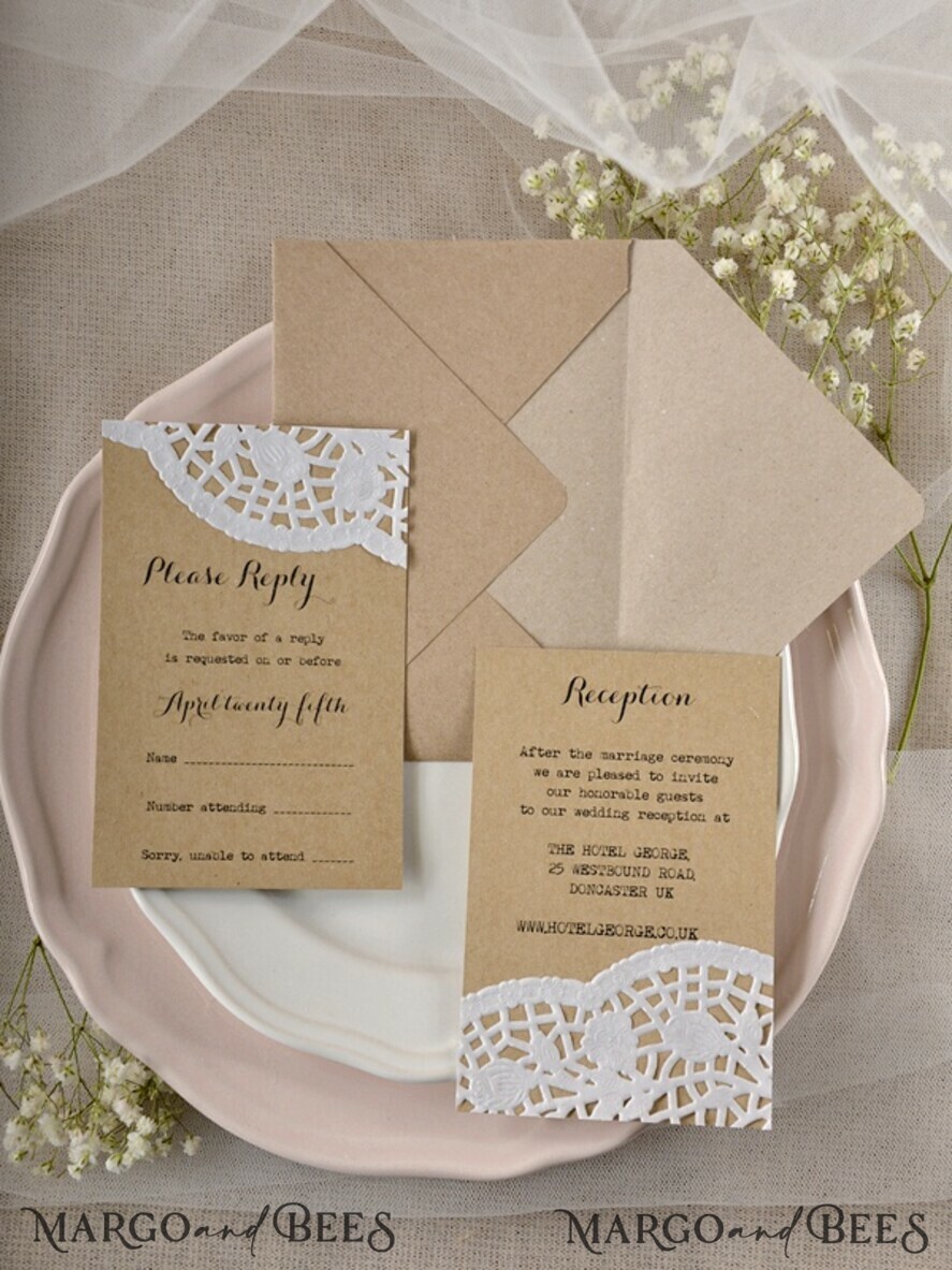 WEDDING INVITATIONS rustic / country / shabby chick Wedding invitations custom colors, vintage rustic invites