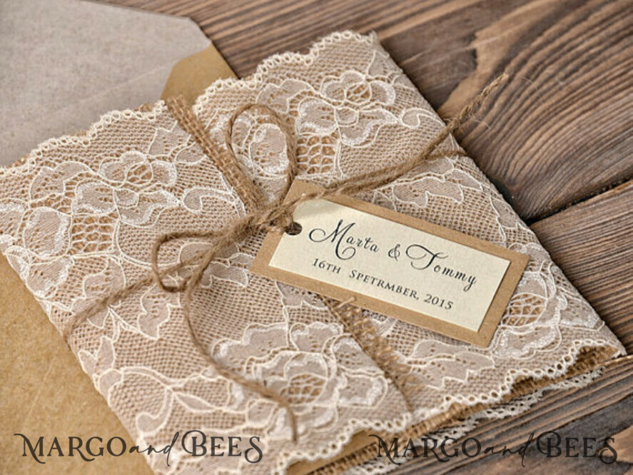 WEDDING INVITATIONS rustic / country / shabby chick Wedding invitations custom colors, natural rustic stationery