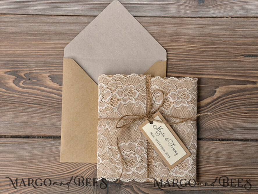 WEDDING INVITATIONS rustic / country / shabby chick Wedding invitations custom colors, natural rustic stationery