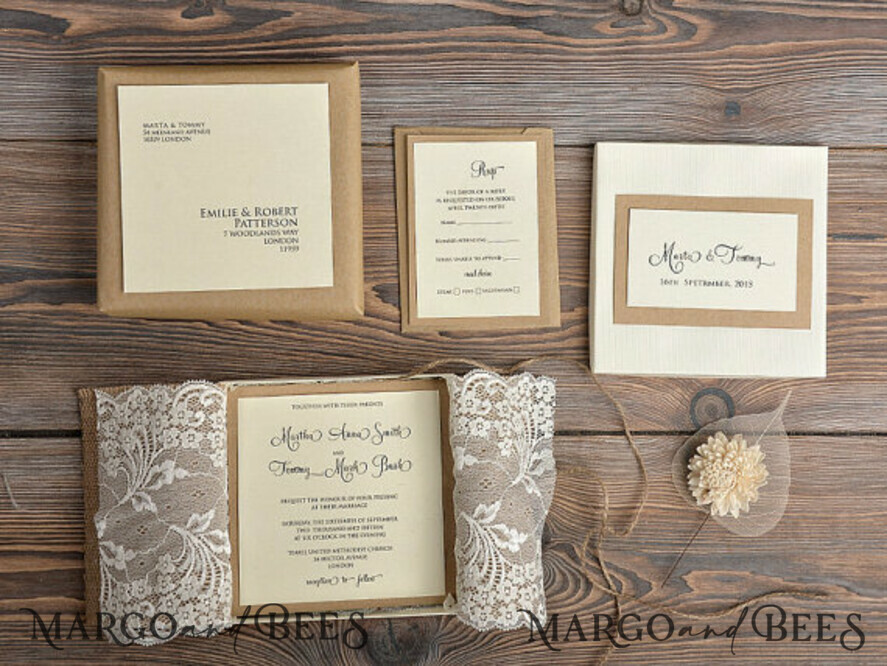 WEDDING INVITATIONS rustic / country / shabby chick Unique wedding invitations, rustic eco invites