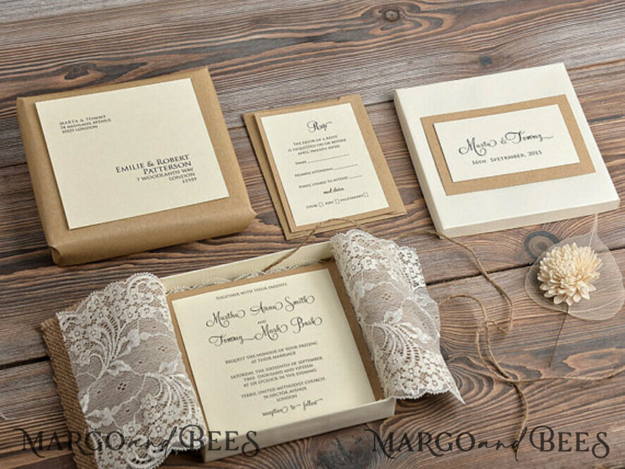 WEDDING INVITATIONS rustic / country / shabby chick Unique wedding invitations, rustic eco invites
