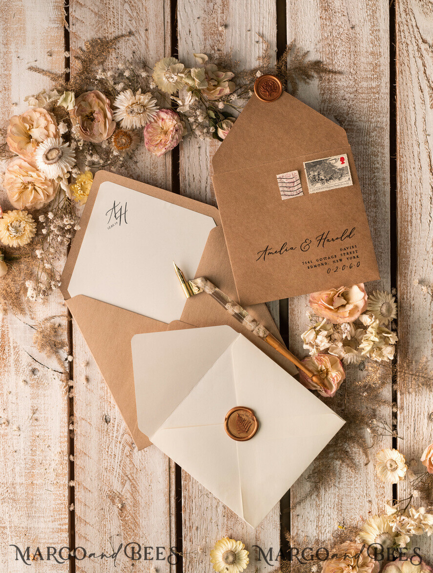 WEDDING INVITATIONS rustic / country / shabby chick Rustic Lace Wedding Invitations Eco Romantic Presonalized Invites Handcrafted with wooden Heart