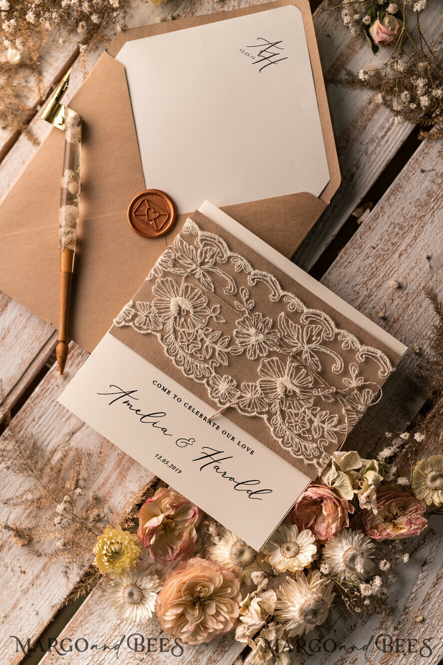 WEDDING INVITATIONS rustic / country / shabby chick Custom Wedding invitations shabby chic stationery