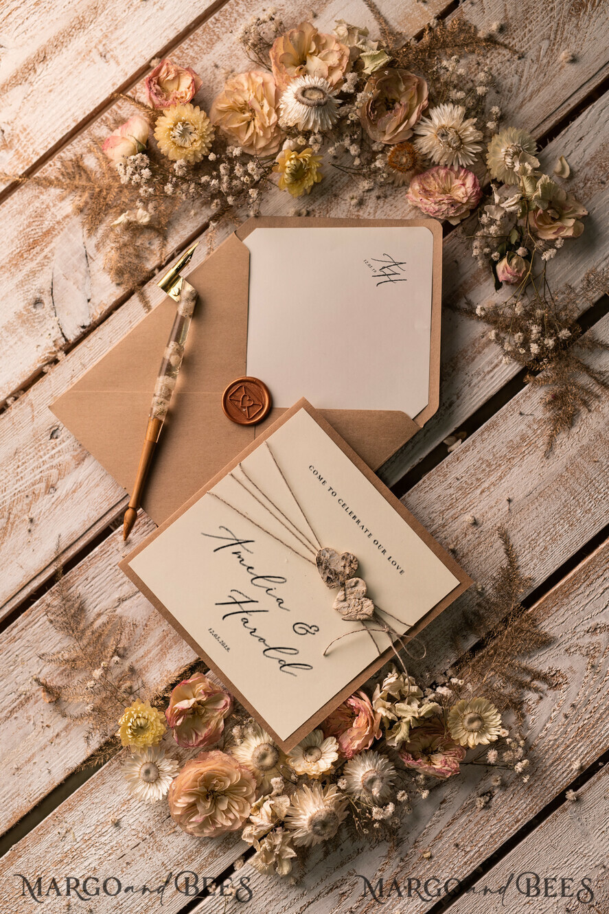 WEDDING INVITATIONS rustic / country / shabby chick Elegant Wedding invitations, rustic eco invites