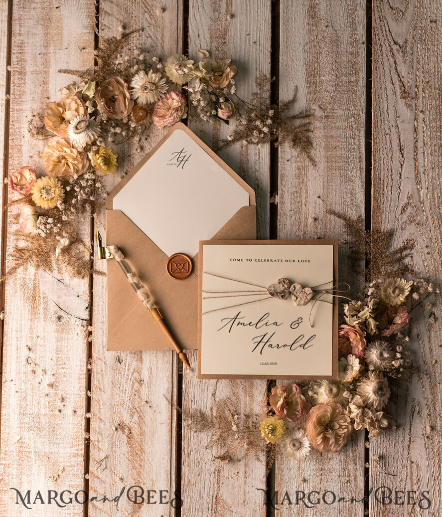 WEDDING INVITATIONS rustic / country / shabby chick Elegant Wedding invitations, rustic eco invites