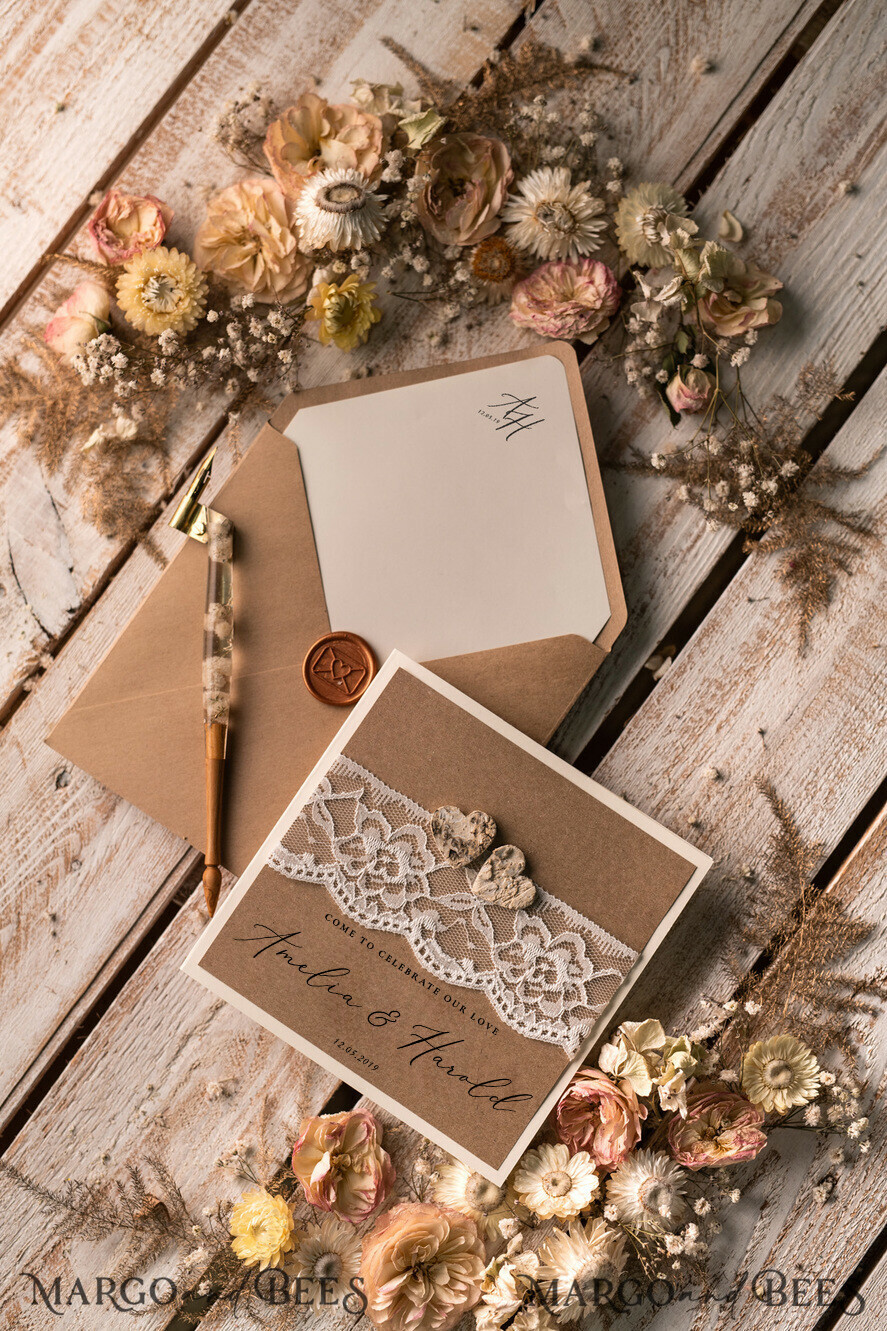 WEDDING INVITATIONS rustic / country / shabby chick Wedding invitations suite, affordable invites