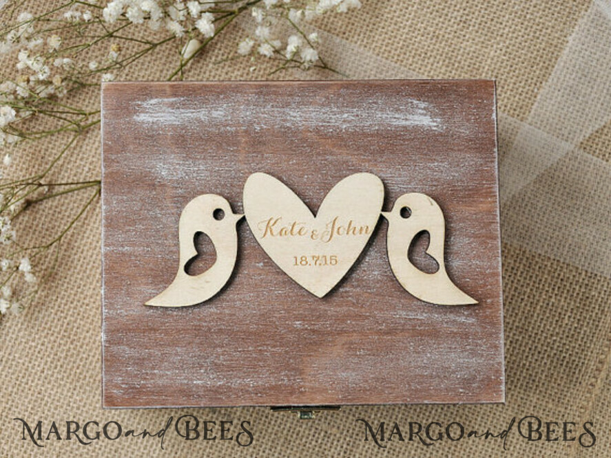 RING BEARER BOXES & PILLOWS Epoxy Wedding rings Box Presonaised Ring Box for wedding bands, rustic glam wedding ring box • handmade ring bearer box • velvet luxury ring box
