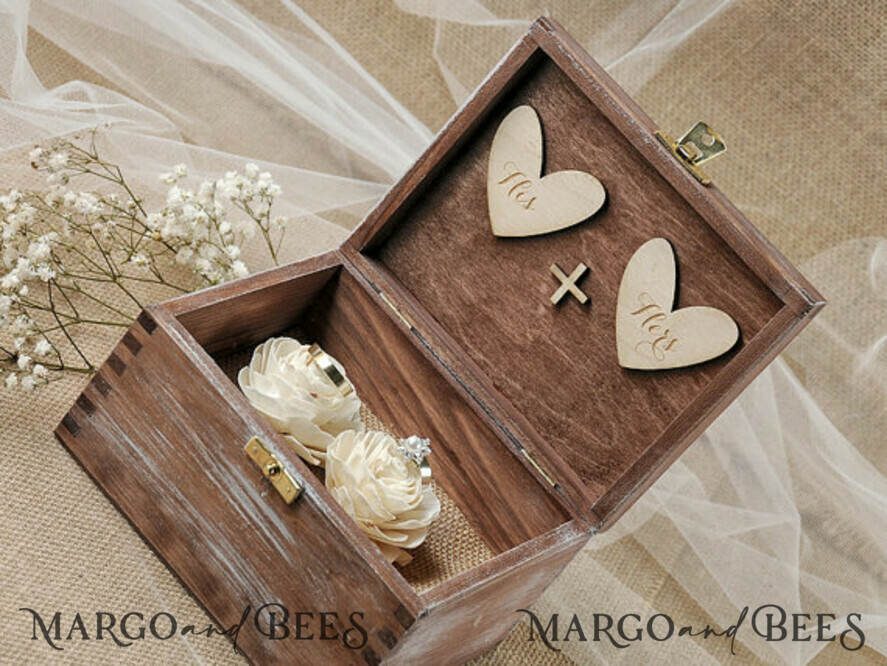 RING BEARER BOXES & PILLOWS Epoxy Wedding rings Box Presonaised Ring Box for wedding bands, rustic glam wedding ring box • handmade ring bearer box • velvet luxury ring box