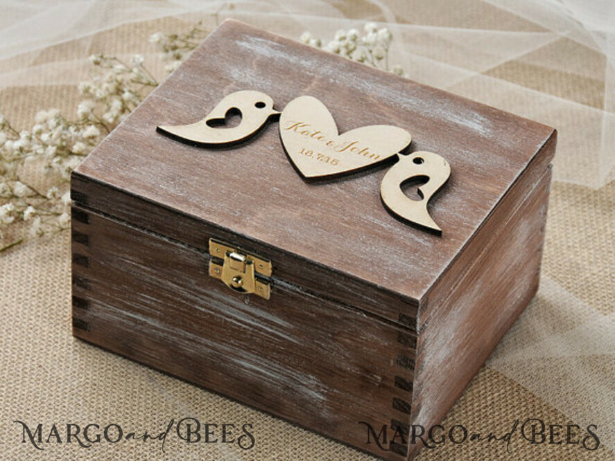RING BEARER BOXES & PILLOWS Epoxy Wedding rings Box Presonaised Ring Box for wedding bands, rustic glam wedding ring box • handmade ring bearer box • velvet luxury ring box