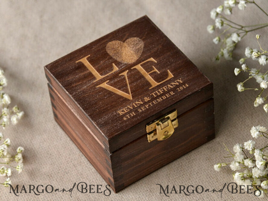RING BEARER BOXES & PILLOWS Epoxy Wedding rings Box Personalised wedding box his and hers, engraved wedding ring box • personalised rustic ring box • real flowers in epoxy luxury ring box
