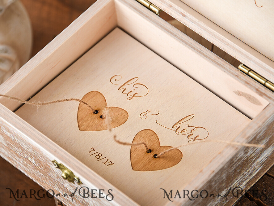 RING BEARER BOXES & PILLOWS Epoxy Wedding rings Box Personalised wedding box his and hers, wood wedding ring box • rustic wedding rings box • real flowers in resin luxury ring box