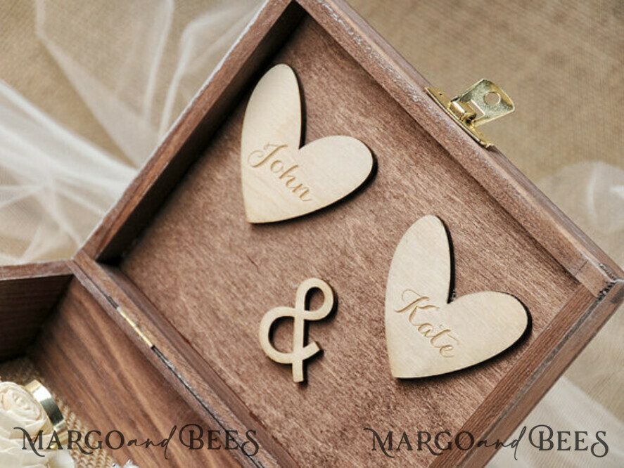RING BEARER BOXES & PILLOWS Epoxy Wedding rings Box Presoanlised wedding Ring box for 2 or 3 rings, wooden wedding ring box • rustic ring bearer box • real flowers in resin luxury ring box