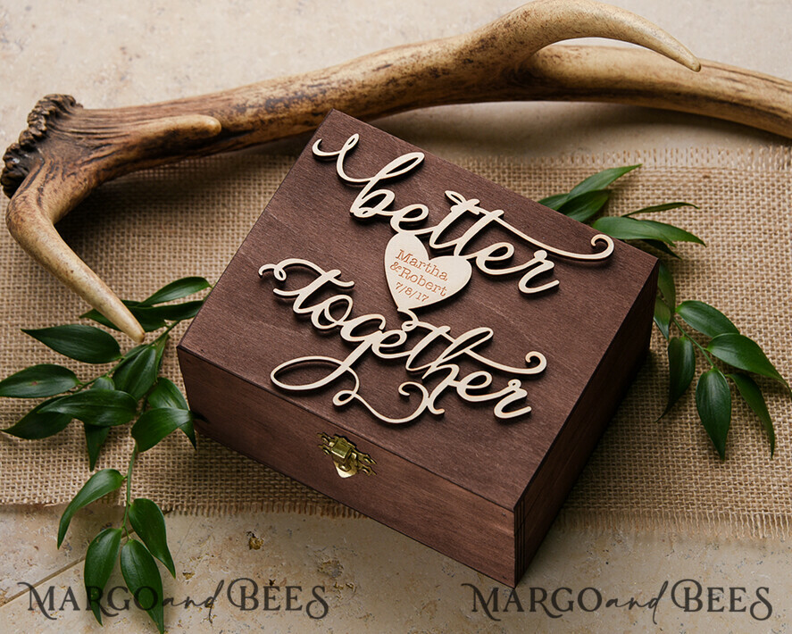 RING BEARER BOXES & PILLOWS Epoxy Wedding rings Box Presoanlised wedding Ring box for 2 or 3 rings, rustic glam wedding ring box • handmade ring bearer box • velvet luxury ring box